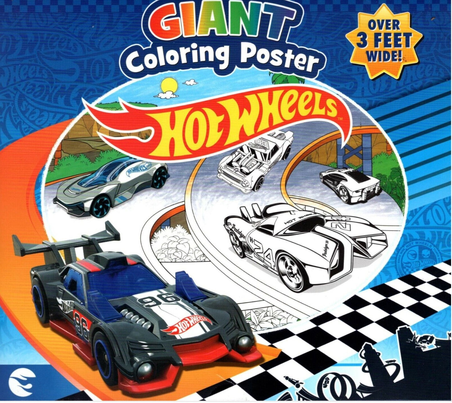 Hot Wheels and Barbie Poster Giant Mega Big 3’ feets Coloring,Summer Activities,Girl and Boy Coloring Book giant. Unisex 3+