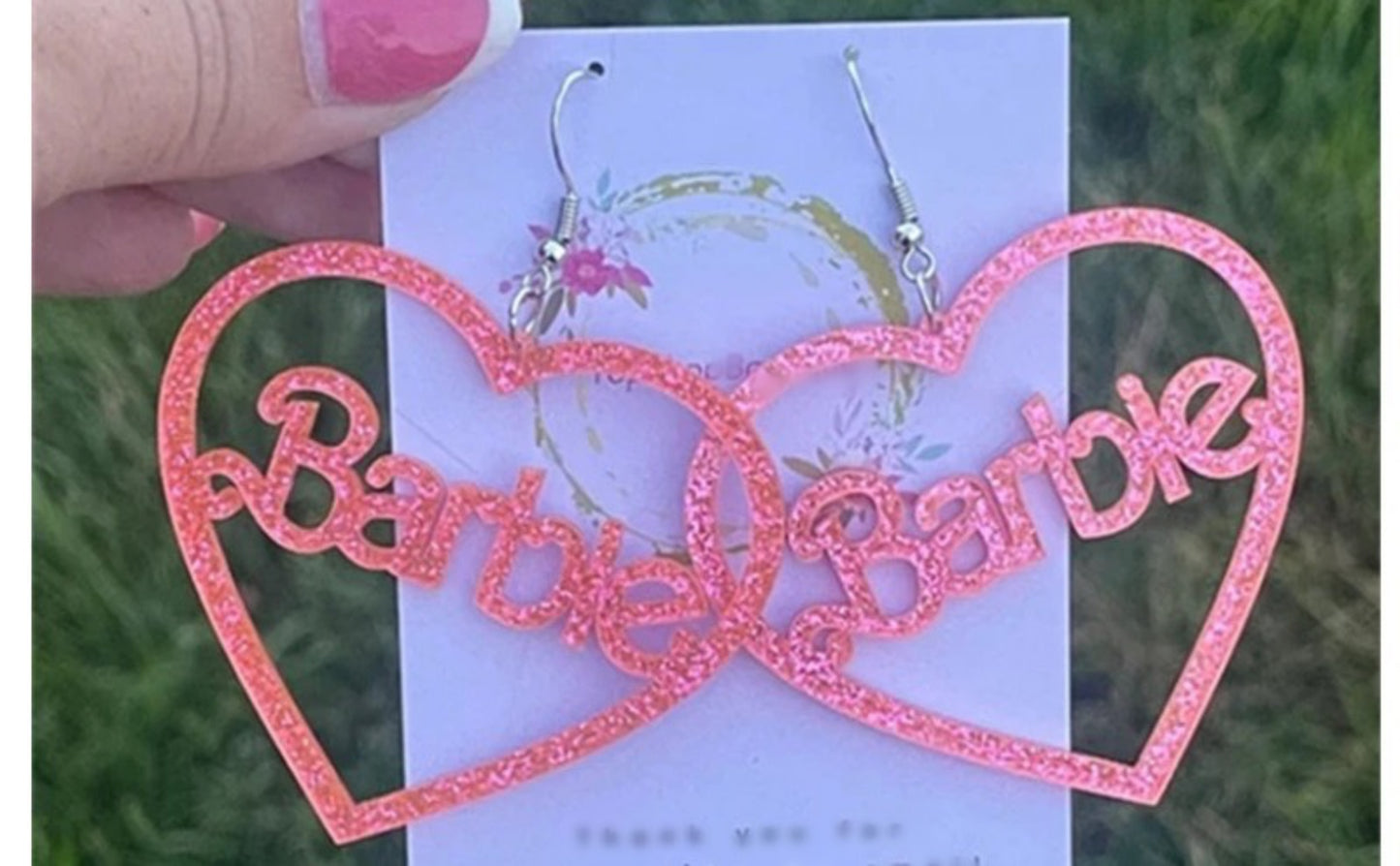 Barbie Earrings,Girl,Teen and Women Acrylic Barbie Pink Earrings
