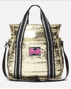 Quilted backpack Barbie bag,Blue,Silver,Gold