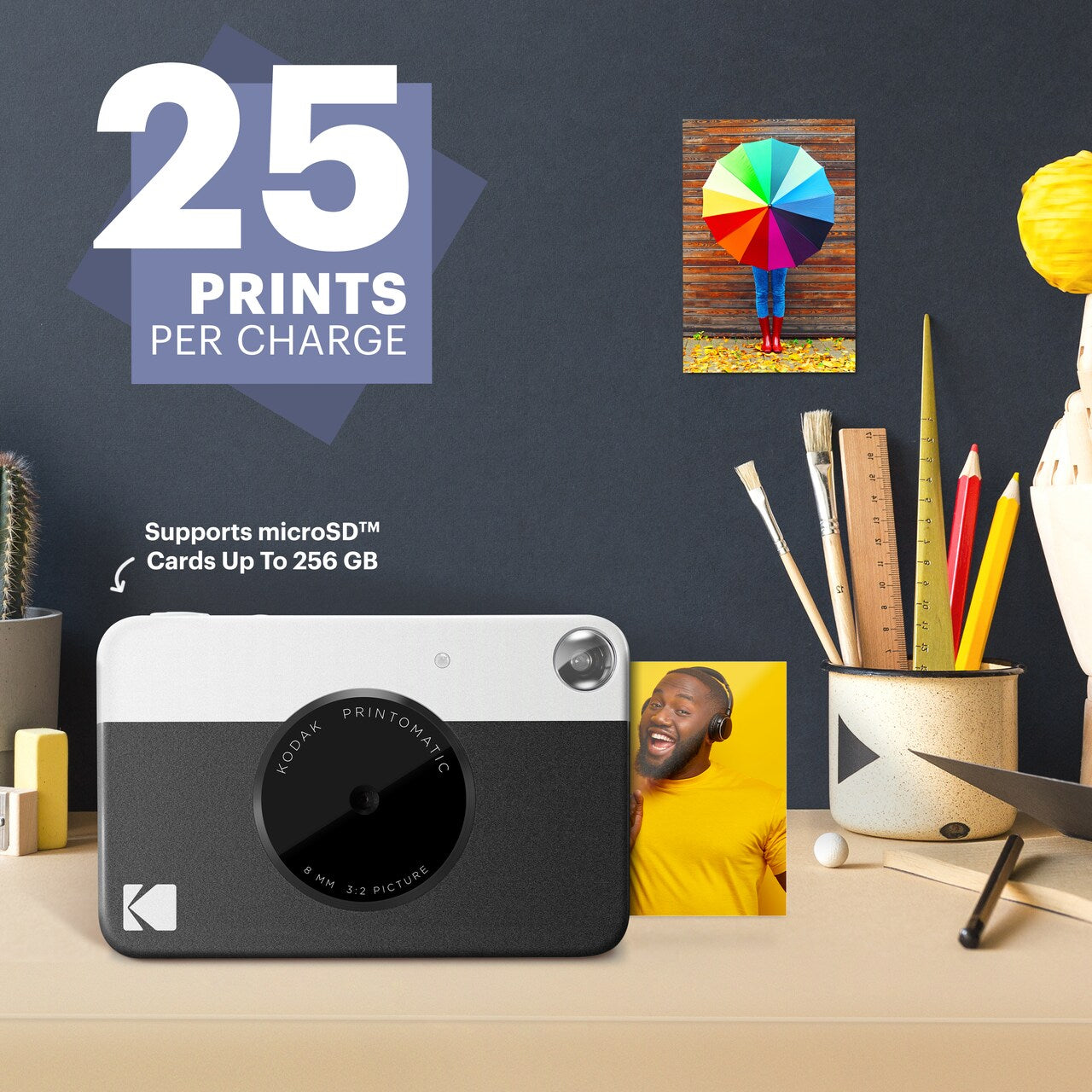 KODAK Printomatic Digital Instant Print Camera, Supports Sticky-Backed