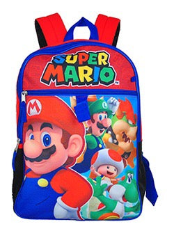Super Mario and Luigi Backpack Set,Lunch Sack,Pencil Pouch,Key Holder,Big Backpack