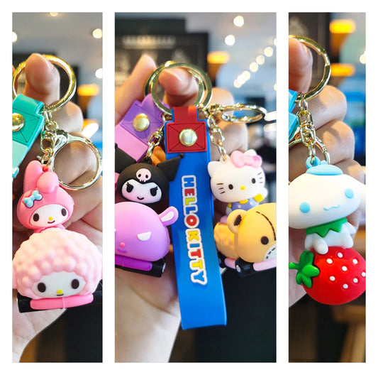 4 keychains Sanrio,Kuromi,My melody,Hello Kitty