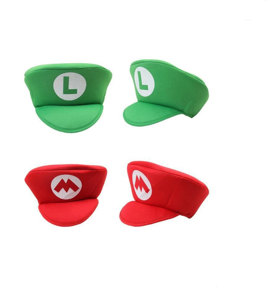 Mario Hat, Luigi Hat, Super Mario Costume Cap, Girls, Women, Toddler