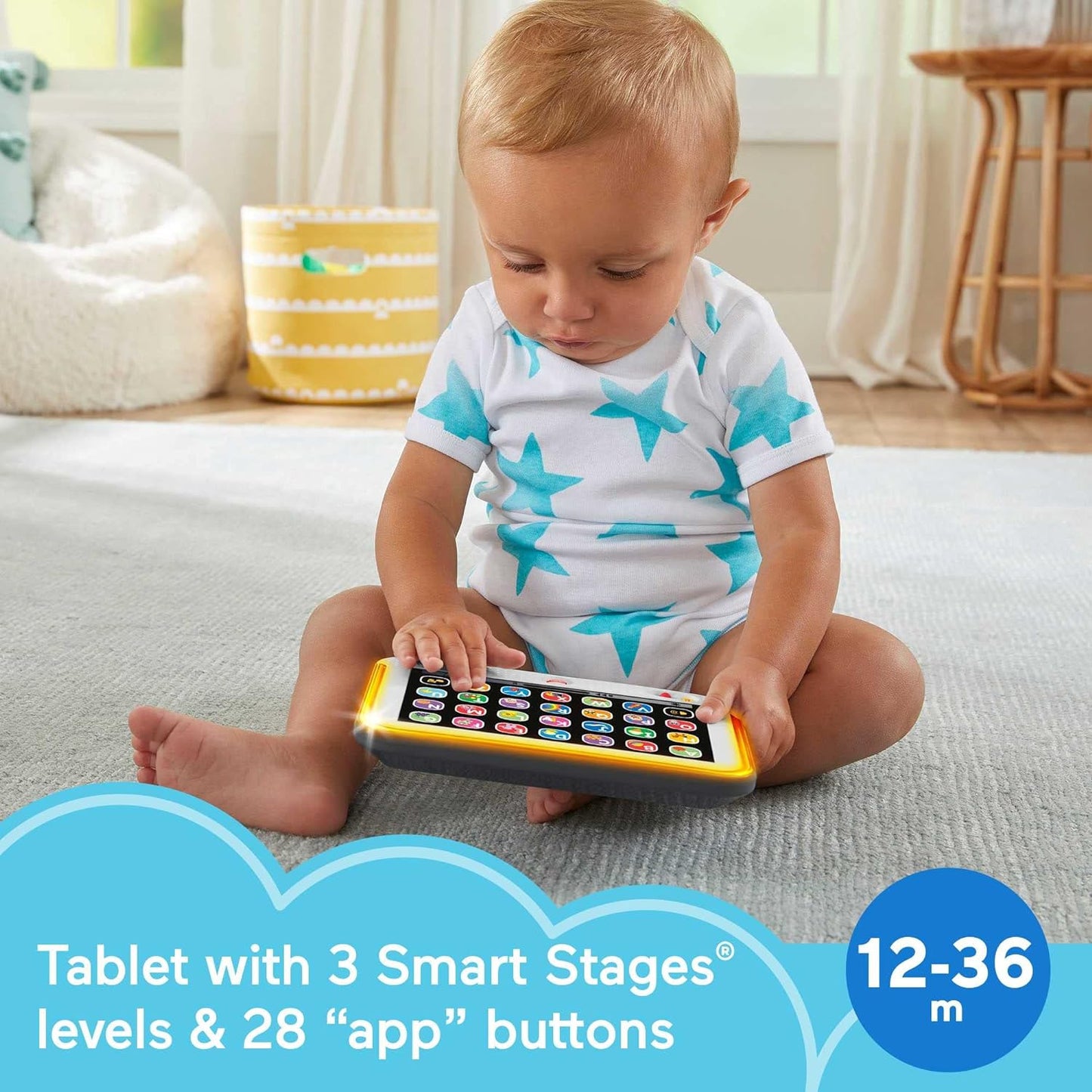 Fisher-Price Laugh & Learn Baby Learning Toys Tune In Tech Gift Set of 4 Interactive Pretend Play Toys for Ages 6+ months