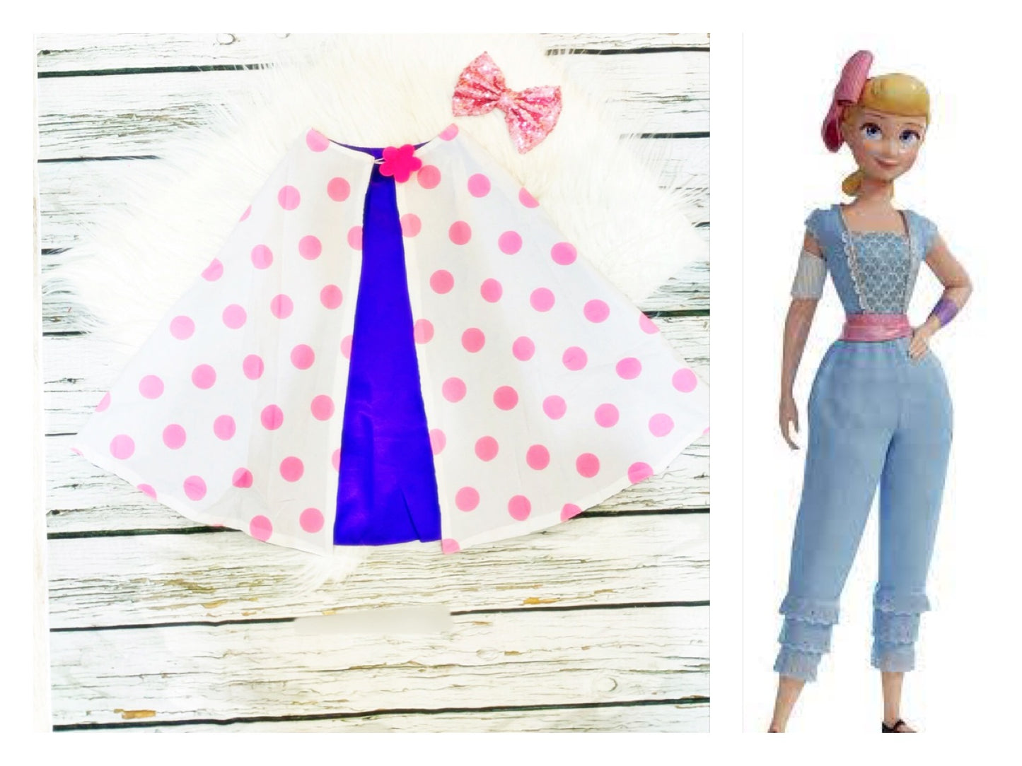 Toddlers and Women Bo Peep Cape, Superhero Accesories,Bo Peep Toy Story Costume