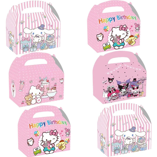 6 Boxes Hello Kitty Party Favor,Kuromi,Melody,Birthday Party Theme,Girl,Women,Teen