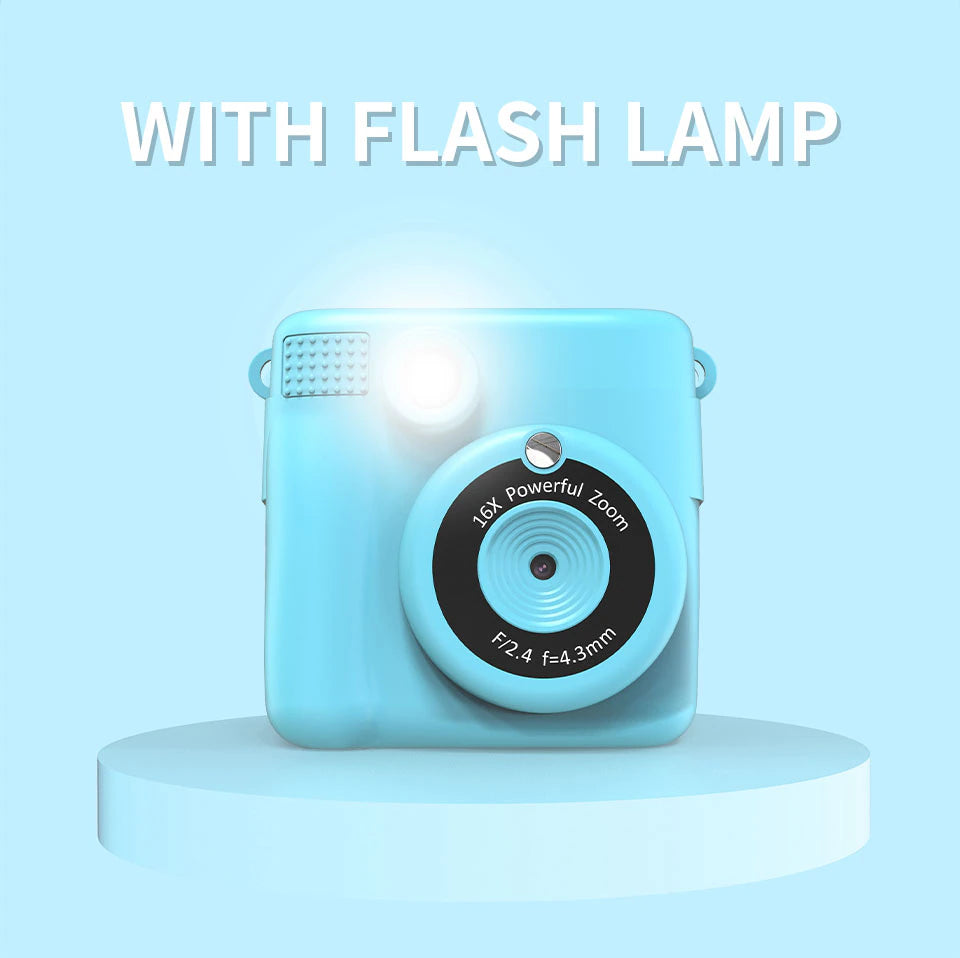Blue Digital camera instant print, thermal paper,kids gift