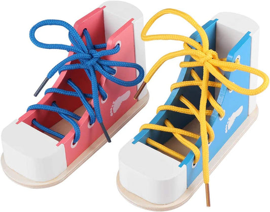 Learn to tie wood shoe,Shoe for kids,educational toy,Preschool toy infant,