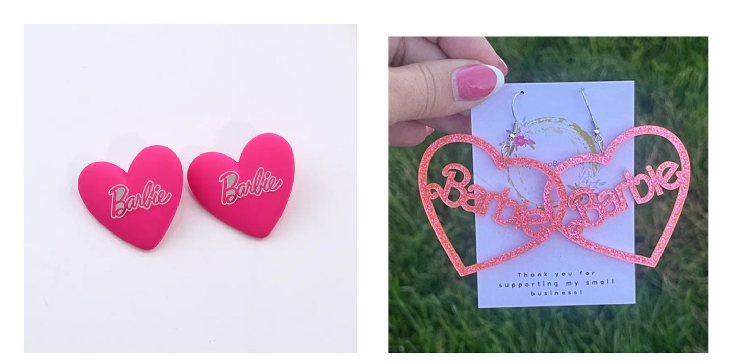 2 pairs bundle Barbie earrings,Barbie jewerly collection,girl,toddler,women