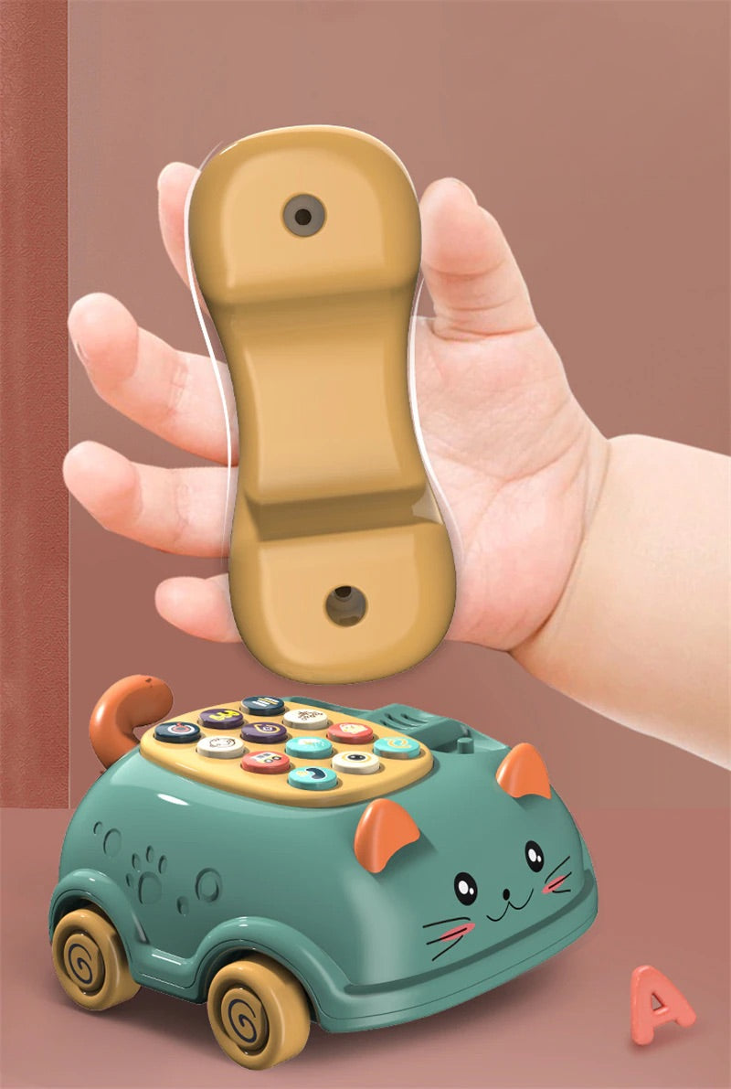 Cat Telephone Toy,Education baby Sounds,Learning Toy,Montesorri,Animals,Sounds Toy,Girl and Boy