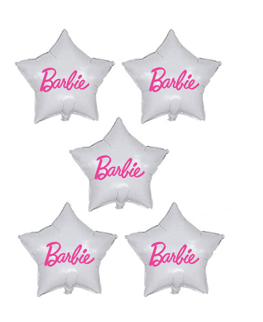 Barbie Balloons,White Stars 18’ inches,Barbie Birthday Decoration,Toddler,Girl,Women
