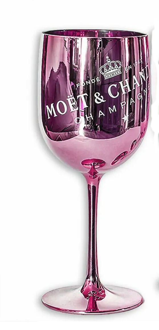 2 Acrylic Glasses set Pink and Black Glasses Champagne,Moet,Celebration,Christmas,Graduation,Unisex