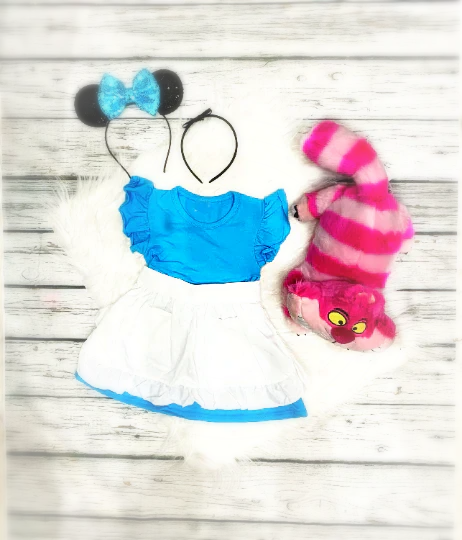 Alice in Wonderland Dress inspired,Cotton Alice blue dress with apron,Baby Alice Costume,Toddler girl Outfit Alice,