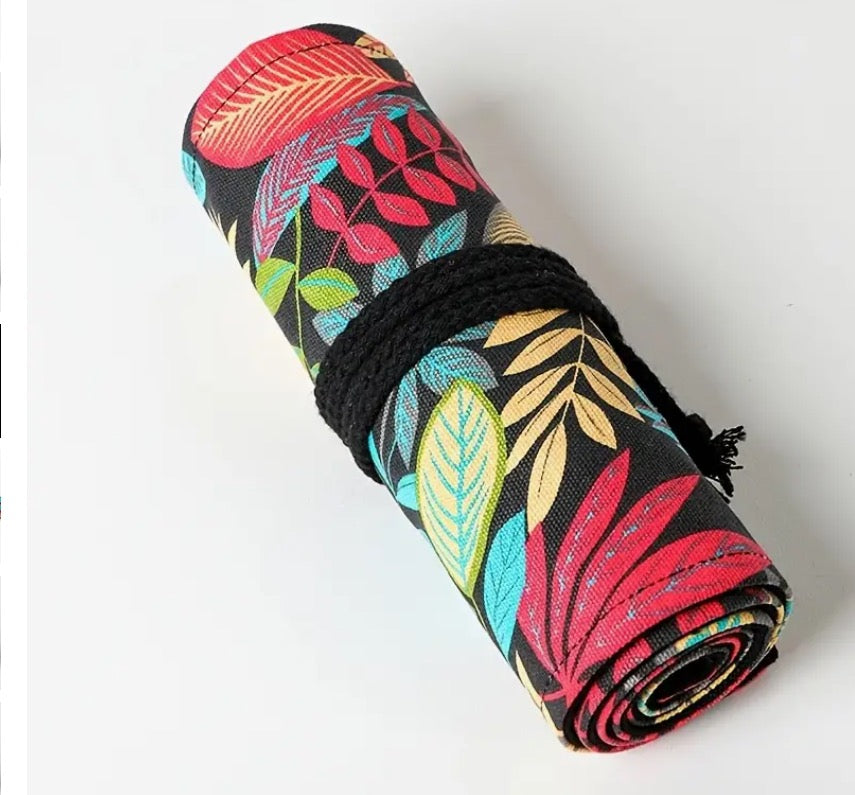 Canvas Pencil Case with space for 72 markers, crayons, Mega Big Pencil Pouch