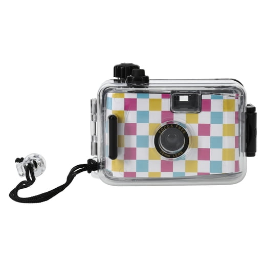 Waterproof Lightweight Reusable 35mm Film Camera for Snorkeling, Manual Exposure, Without Film, Assorted Checker Print