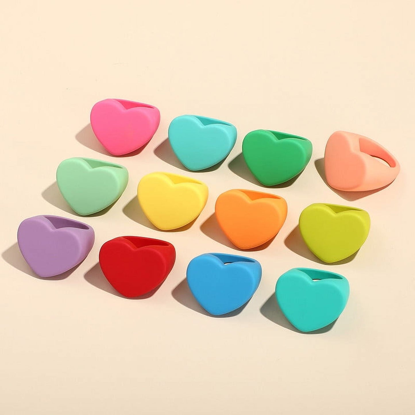 Trendy Big Square Rings Set for Women Aesthetic Simple Clay Gothic Punk Finger Rings New Geometric Fashion Jewelry Party Gifts