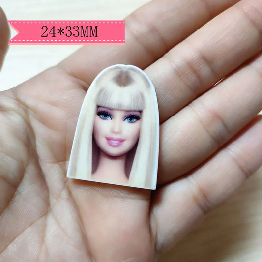 10 Pcs Movie Character Barbie Planar Resin Flat Back Cabochon DIY Material