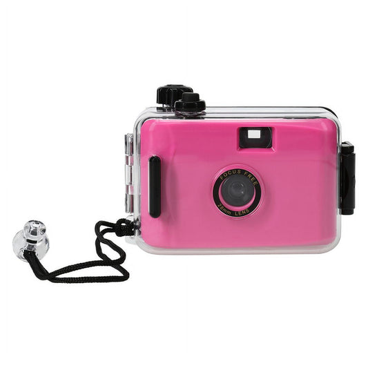 Waterproof Lightweight Reusable 35mm Film Camera for Snorkeling, Manual Exposure, Without Film, Pink