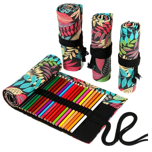 Canvas Pencil Case with space for 72 markers, crayons, Mega Big Pencil Pouch