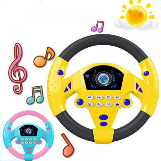 Kids Steering Wheel Toy Baby Interactive Toy Children Steering Wheel with Sound Simulation Driving Toddler Music Toys, Early Educational Toys, Light Pretend Driving Toy for Boys and Girls