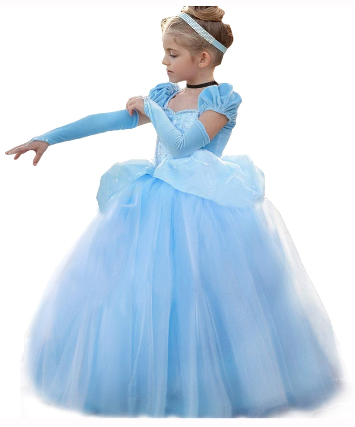 CQDY Cinderella Princess Dress Up Costume Ball Gown Toddler Girl Halloween Cosplay