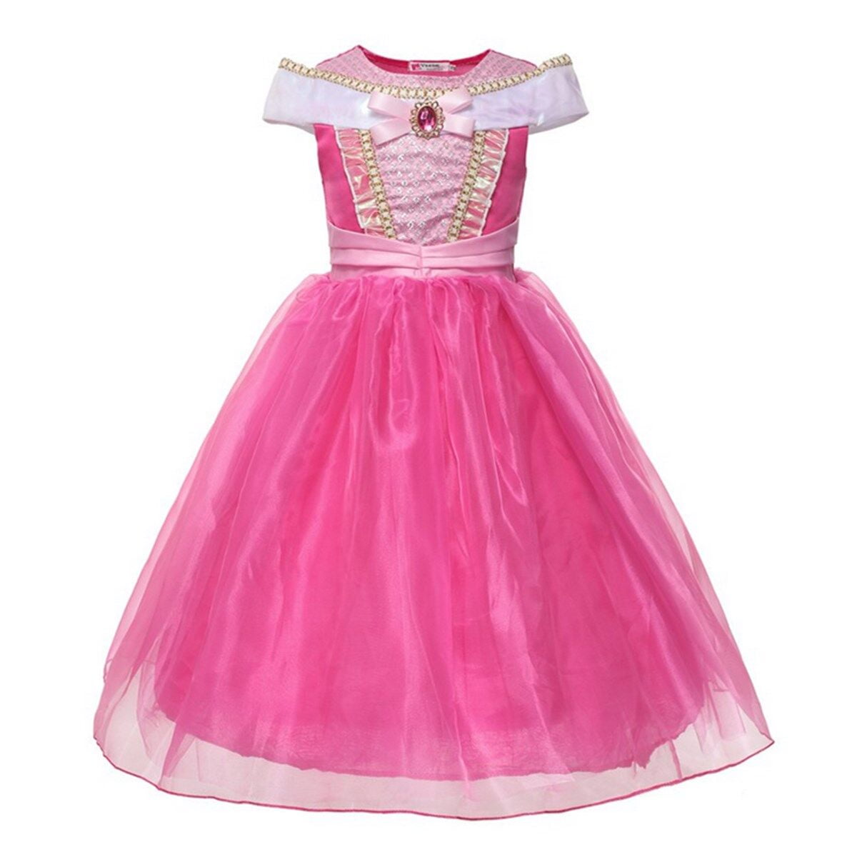 HAWEE Princess Party Girls Halloween Costume Aurora Dress Deluxe Beauty Fancy Cosplay Outfit
