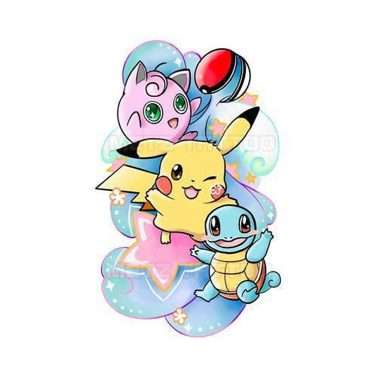 10 Pokemon Tattoo Sticker Waterproof and Durable Simulation Pikachu Cute Colorful Cartoon Pattern Stickers Children Gift