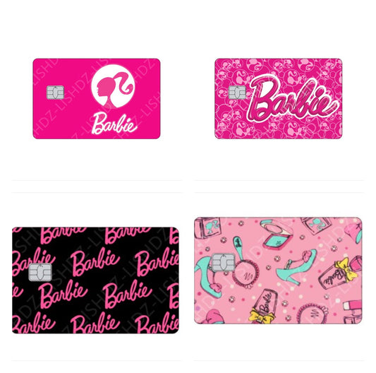 Barbie Diy Pvc Anime Stickers Kawaii Cartoon Small Credit Debit Card Skin Waterproof Matte Sticker Cover Gifts Toys Accessories