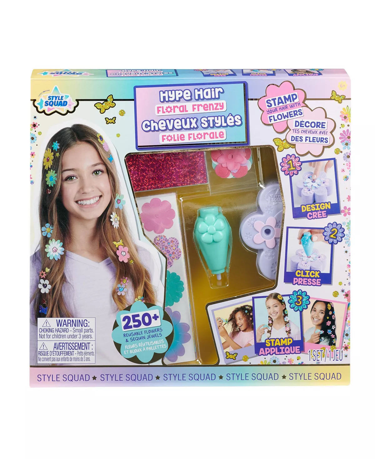 WowWee - Hype Hair Floral Frenzy Hair Kit; 250+ Flowers