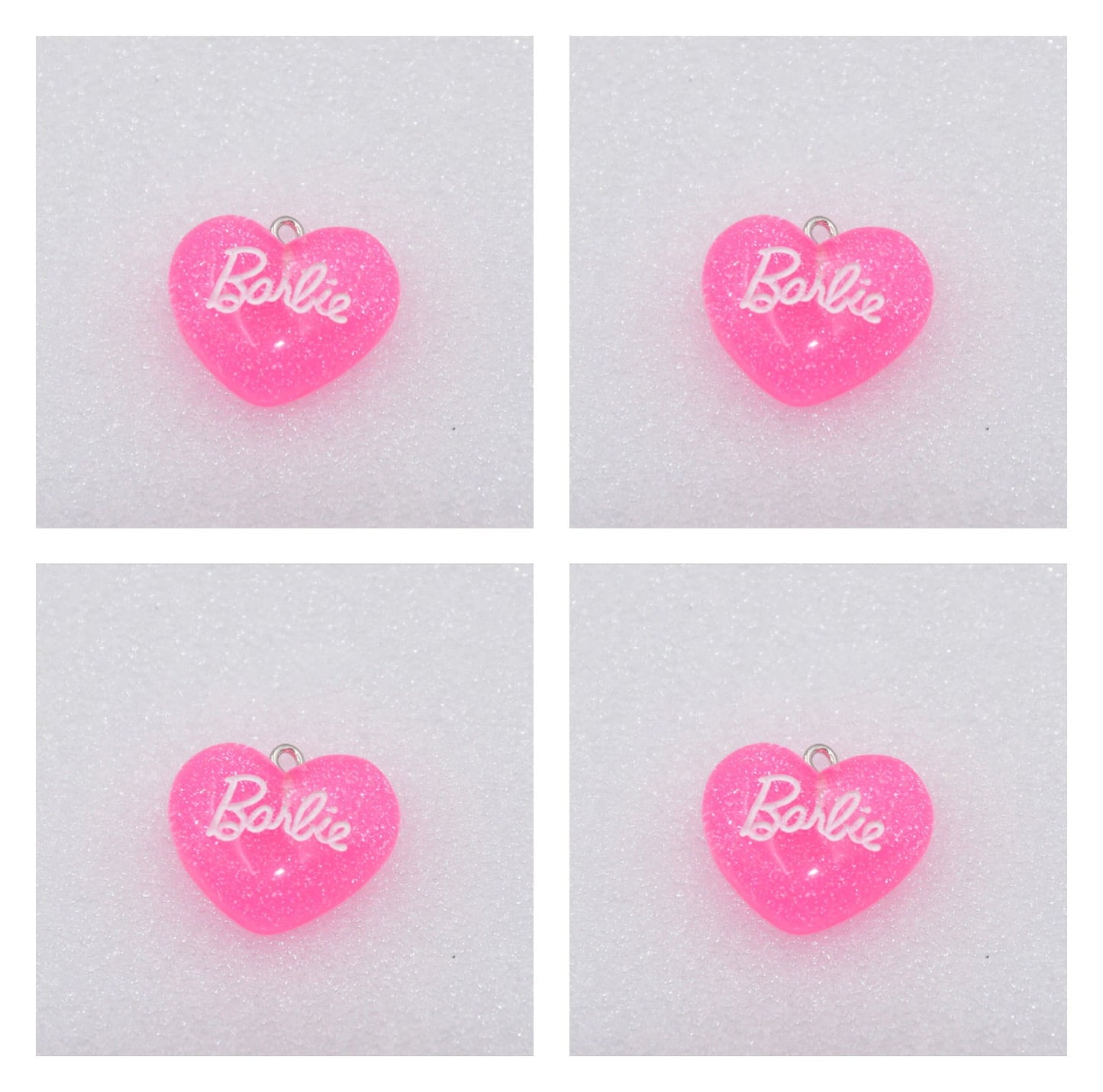 10pcs Heart Shape Glitter Charms for Earrings Bracelets Necklace Bags Keychains Jewelry Making DIY Pendant Accessories Findings