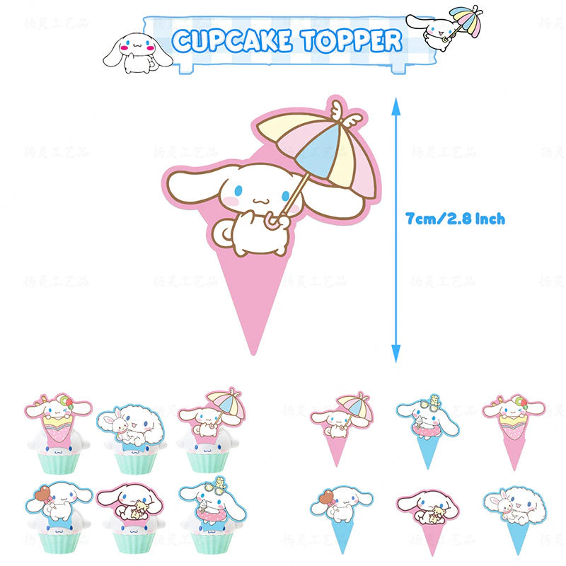 Sanrio Theme Hello Kitty Kuromi Cinnamoroll Birthday Party Decoration Kawaii Party Supplies Banner Balloons Birthday Gift