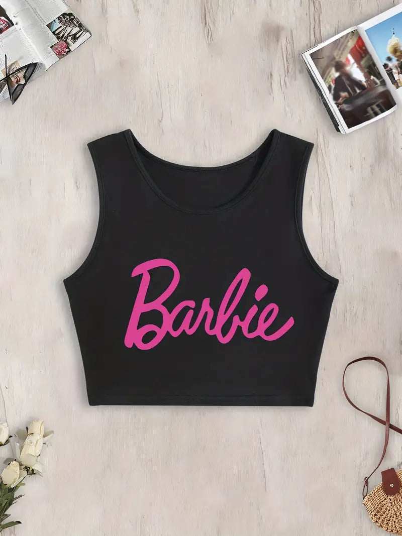 Barbie Crop top,Lightweight Cotton Spandex Croptop Teen and Women Mini Short Shirt