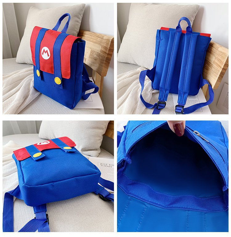 Mario,Luigi Backpack,Canvas Super Mario and Luigi School Stationery Backpack,Toddler,Girl,Child,Boy Bag