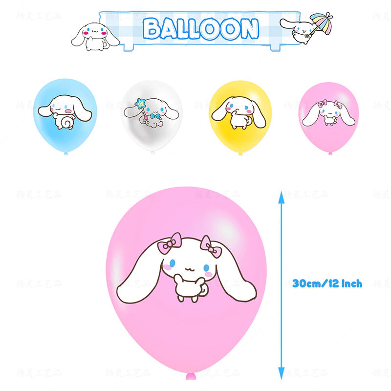 Sanrio Theme Hello Kitty Kuromi Cinnamoroll Birthday Party Decoration Kawaii Party Supplies Banner Balloons Birthday Gift