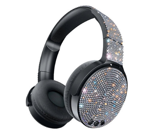 Art & Sound Headphones Silver,Black, Bright, Rhinestones Details