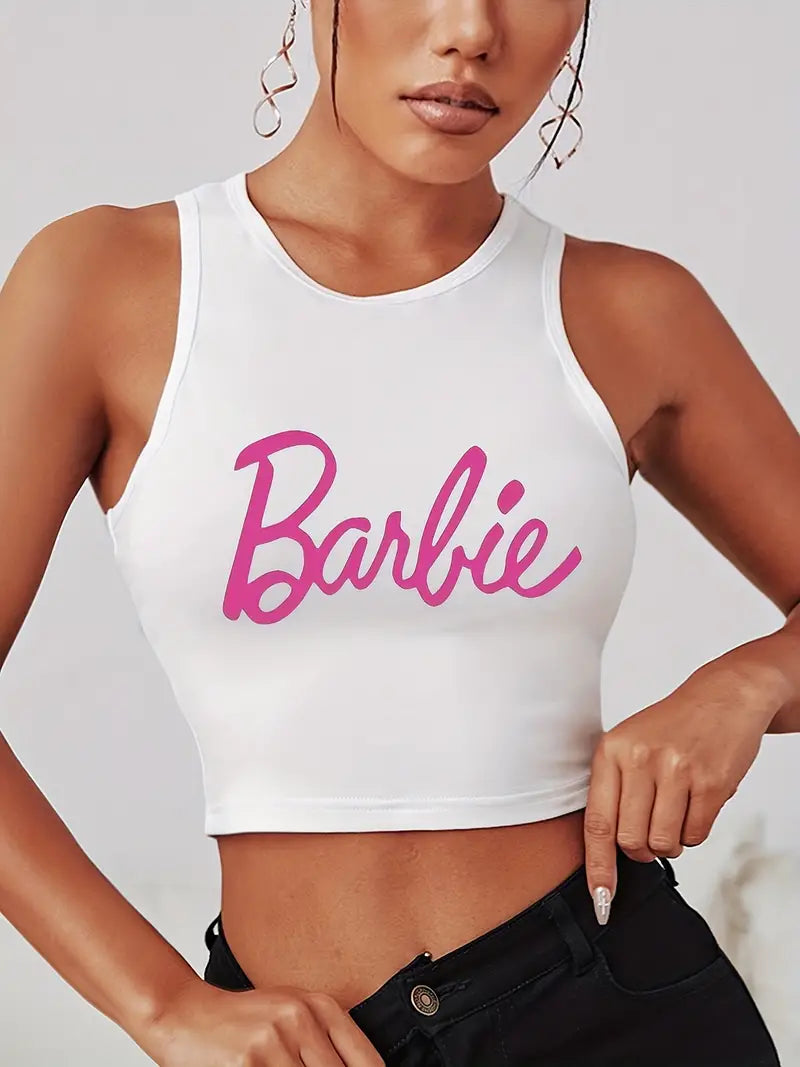 Barbie Crop top,Lightweight Cotton Spandex Croptop Teen and Women Mini Short Shirt