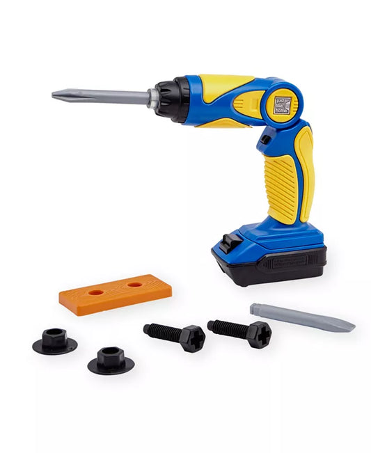 Batteries Screwdriver Yellow and Blue for toddler and more babies can pretend be a handy man.Unisex 3+