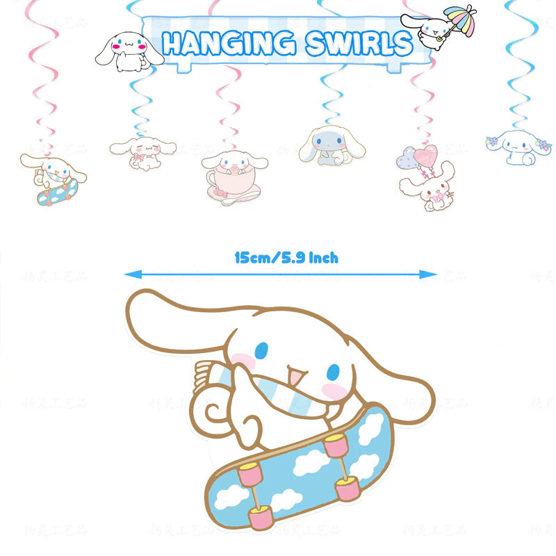 Sanrio Theme Hello Kitty Kuromi Cinnamoroll Birthday Party Decoration Kawaii Party Supplies Banner Balloons Birthday Gift