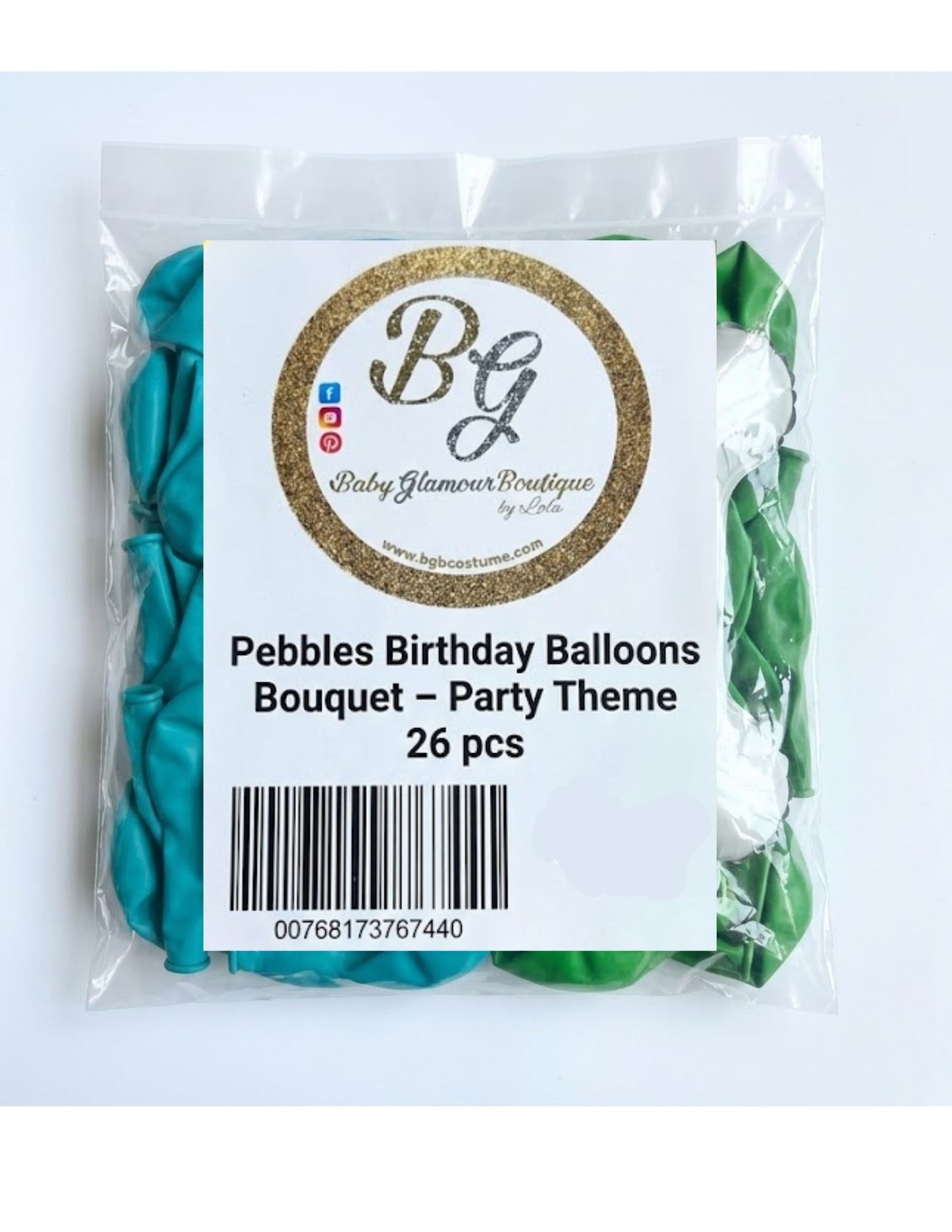 Pebbles Birthday Balloons Bouquet - Party Theme 26 pcs