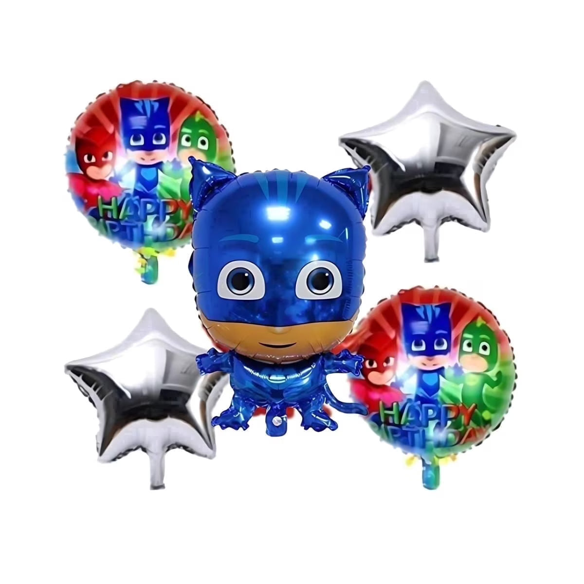 PJ Masks Blue Catboy Foil Balloons (5pcs) Helium Quality Blue Stars Party Decoration