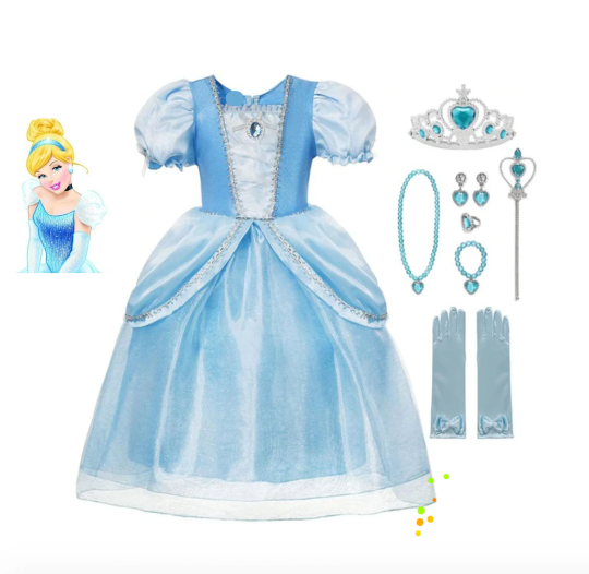 Cinderella Birthday Dress,Princess Outfit Party Theme,Cinderella Costume,Blue Dress,Cosplay Princess Toddler and Girl