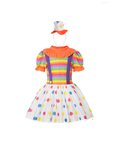 Candy Dress,Toddler Outfit,Girl and Toddler Costume,Magic and Circus Outfit,Clown Bright Color Dress,Birthday,Party Theme