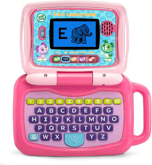 LeapFrog 2-in-1 LeapTop Touch for Toddlers, Electronic Learning System, Teaches Letters, Numbers - Pink