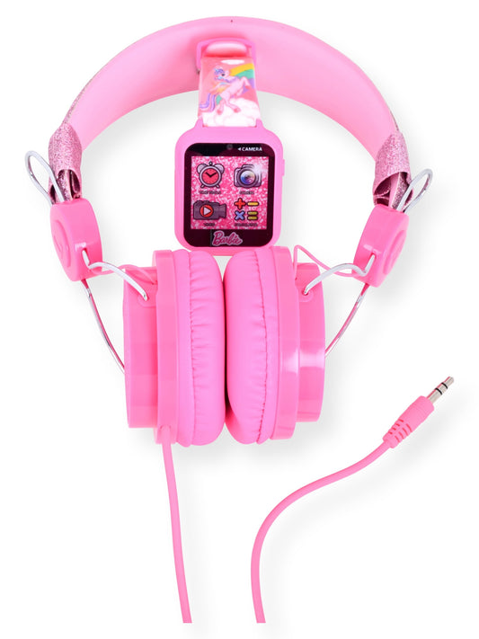 Kids Barbie Unisex Children?s Headphone and Smartwatch Set - Pink