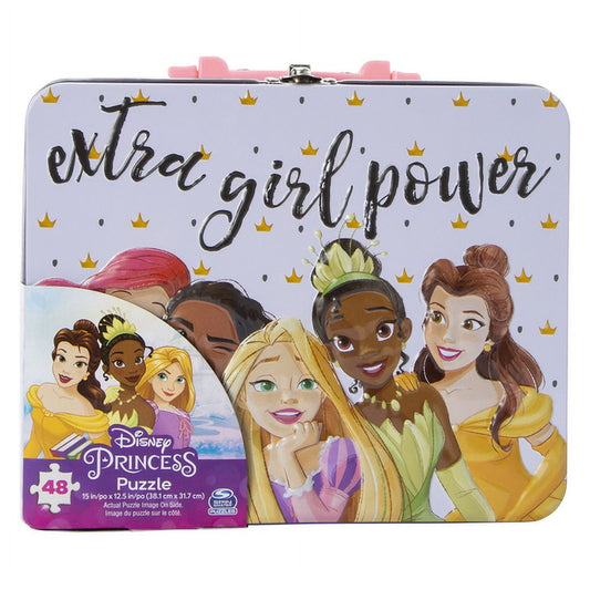 Disney Princess 48-piece Puzzle & Tin Storage, Lunch Box (15in x 12.5in)