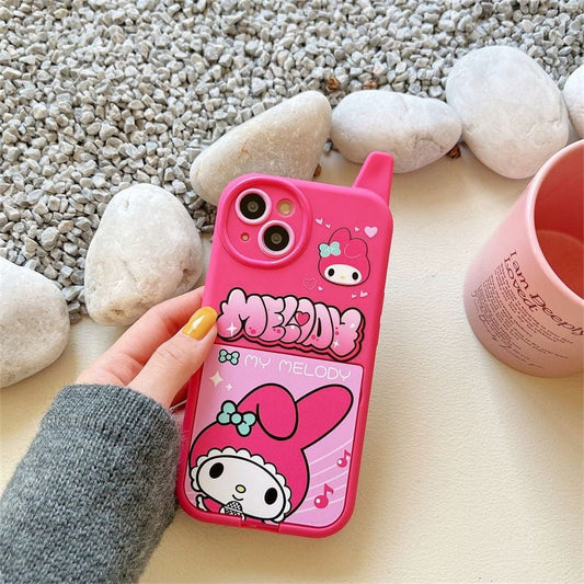 Cartoon Powerpuffs Girls Sanrio Hello Kitty Disney Mickey Vanity Mirror Phone Case for iPhone 14 Pro Max Pro Cover