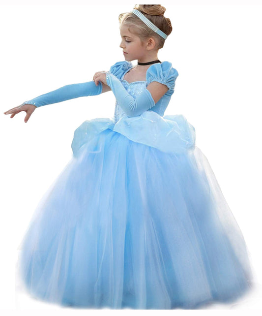 CQDY Cinderella Princess Dress Up Costume Ball Gown Toddler Girl Halloween Cosplay