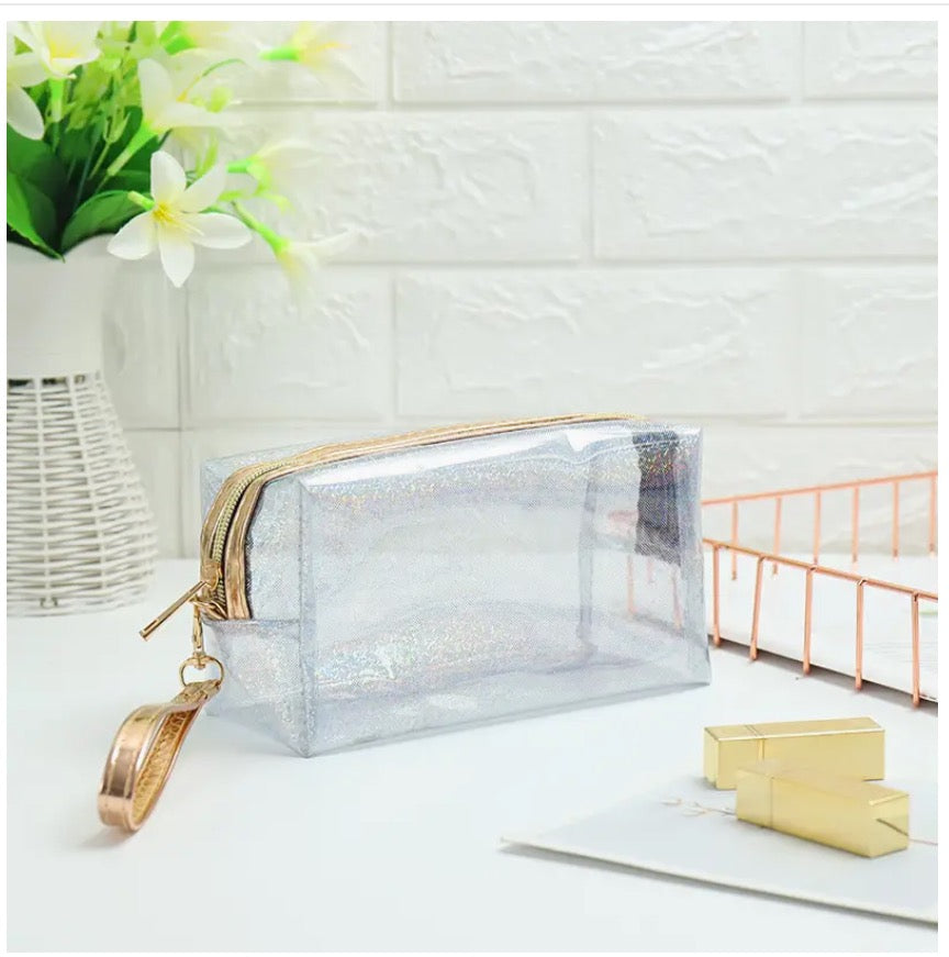 Clear Transparent Pouch, Cosmetic Bag, Pencil Pouch, PVC Organizer, School, Workers, University Bag