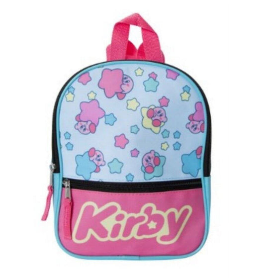 New Bioworld Kirby Video Game Character Mini Backpack 10" with Zippers Blue Pink