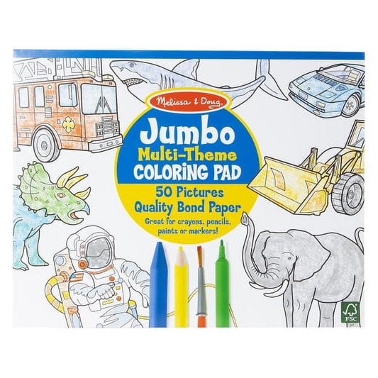 Jumbo Multi-Theme Coloring Pad with 50 Pictures (11inch X 14inch)